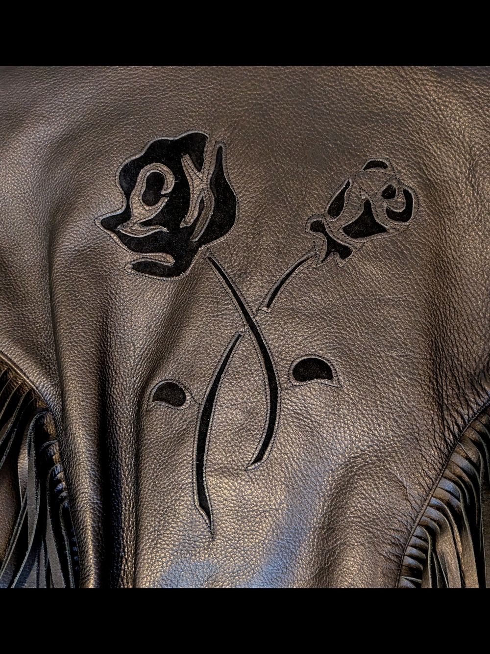 Black Leather Motorcycle Jacket - - Picture 8 of 14